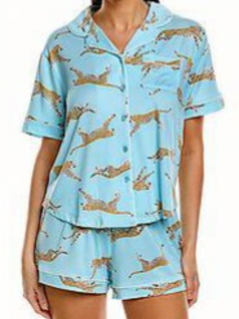 Flora by Flora  "2pc Jaguar Printed Knit Pajama Set" NWT
